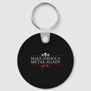 America Metal Again Trump Rock Heavy Music Thrash Keychain