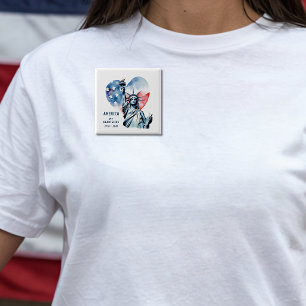 America My Heartsfire 1776-2026 Patriotic 2 Inch Square Button