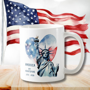 America My Heartsfire 1776-2026 Patriotic Coffee Mug