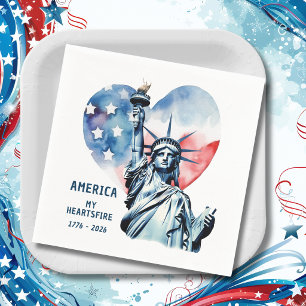 America My Heartsfire 1776-2026 Patriotic Napkin