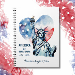 America My Heartsfire Personalized Patriotic Notebook