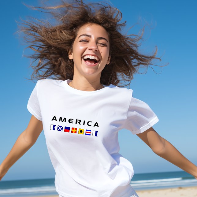America Nautical Maritime Sailing Flags T-Shirt (Creator Uploaded)