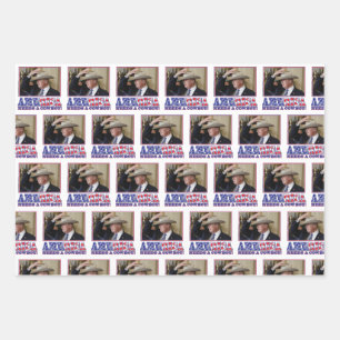 America Needs a Cowboy - Trump 2020 Wrapping Paper Sheet