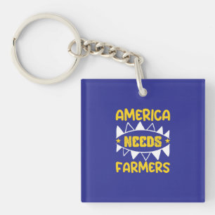 America Needs Farmers Keychain