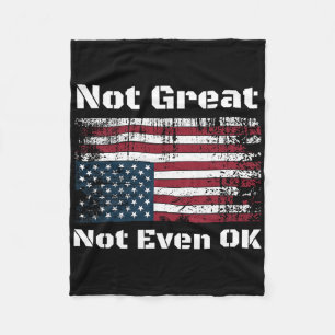 America Not Great Not Even Ok Americans Resist Tru Fleece Blanket