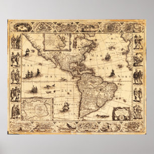 America, Noviter Delineata Map (1622) Poster