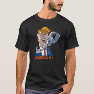 America Number 1 Red White Blue American Eagle Usa T-Shirt