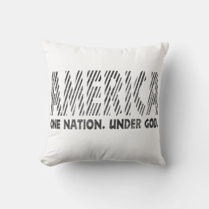 america, one nation under god , american T-Shirt Throw Pillow