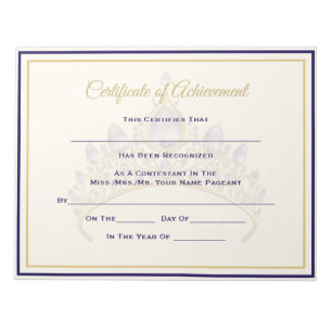 America Pageant Crown Certificate Achievement Awrd Notepad