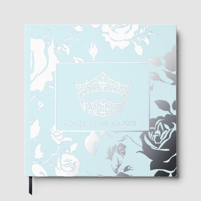 America Pageant Crown Foil Roses Scrapbook Guest Book (Front)