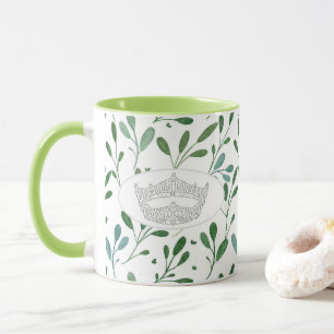 America Pageant Crown Leaf Print Two tone Mug