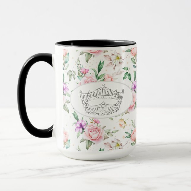 America Pageant Crown Rose Print Two tone Mug (Left)