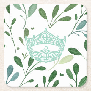 America pageant Crown Square Paper Coaster