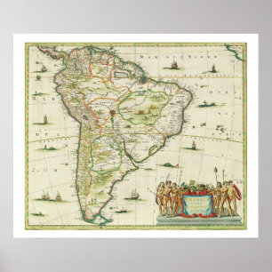 America Pars Meridionalis, page 93 of 'Atlas Minor Poster