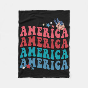 America Patriotic 4th Fourth Of July Independence  Fleece Blanket