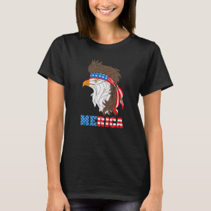 America Patriotic Bald Eagle With Mulle July 4tht T-Shirt
