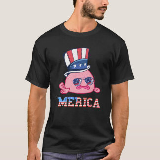 America Patriotic Blobfish American Flag Funny Gru T-Shirt