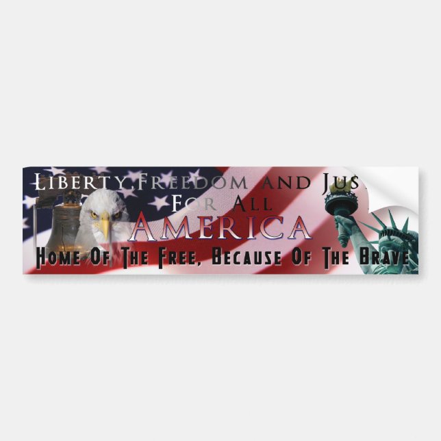 America Patriotic Bumper Sticker (Front)