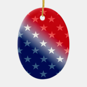 america patriotic red white blue ceramic ornament