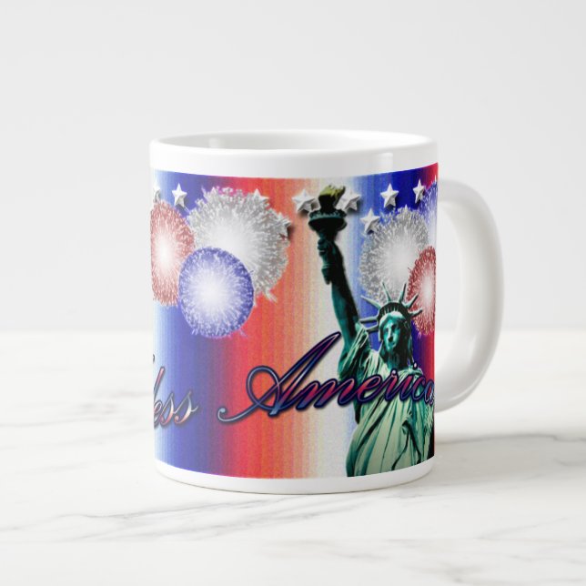 America Patriotic Stars & Stripes Jumbo Mug (Devant droit)