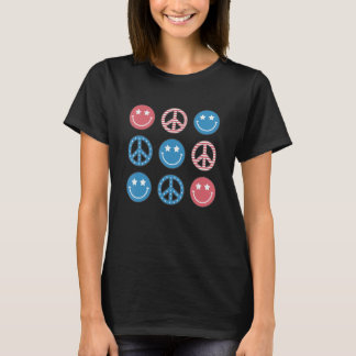 America Peace Vibes Hippie Tee 4th Of July Indepen