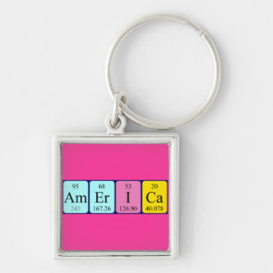 America periodic table name keyring
