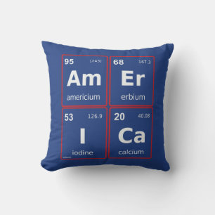 AMERICA periodic table square                      Throw Pillow
