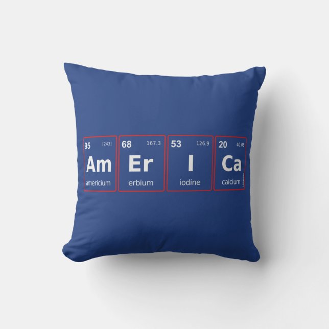 AMERICA periodic table                             Throw Pillow (Front)