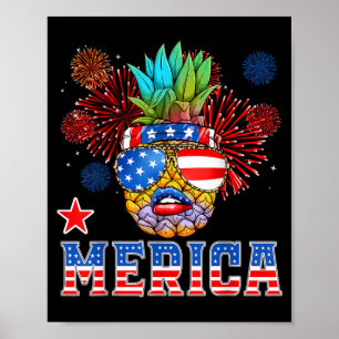 America Pine 4th Of July Fireworks Patriotic Usa Poster