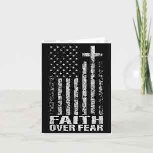 America Pride Us Flag Faith Over Fear Christian Bi Card