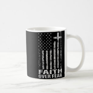 America Pride Us Flag Faith Over Fear Christian Bi Coffee Mug