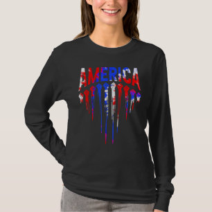 America Raised Fist American Flag Happy 4th Of Jul T-Shirt