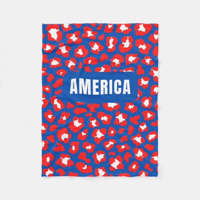 America Red White and Blue Fleece Blanket (Front)