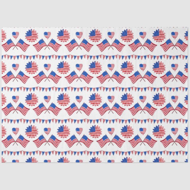 America Red White and Blue Series Design 26 Tissue Paper (Front)
