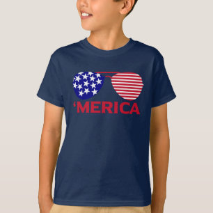 America Red White Blue Sunglasses T-Shirt