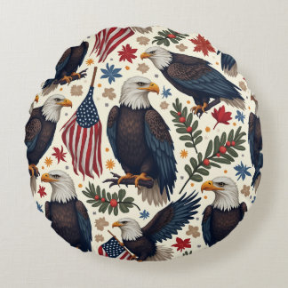 America Round Pillow