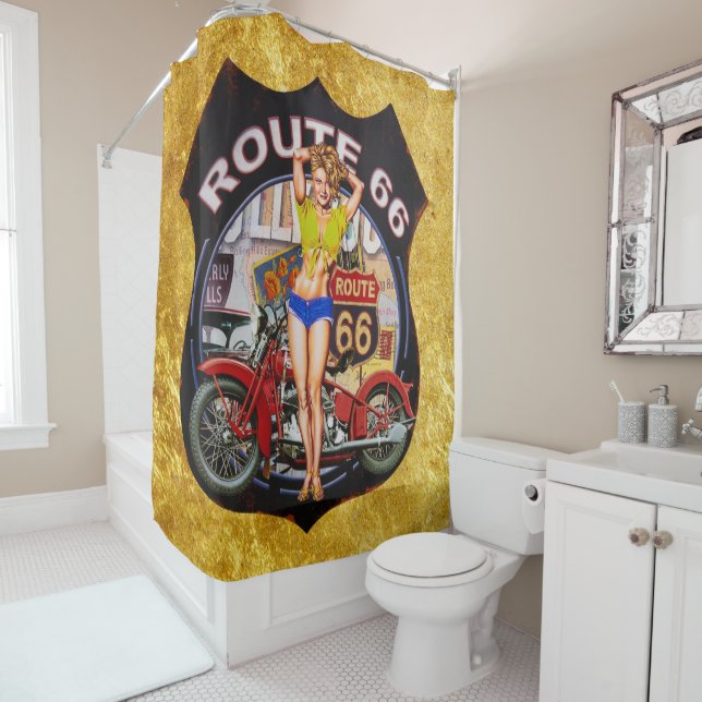 America route 66 motorcycle With a gold texture (In Situ)