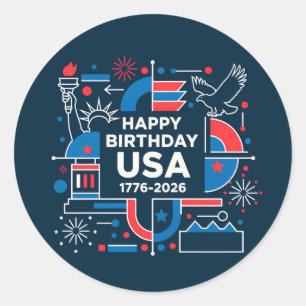 America’s 250th anniversary classic round sticker