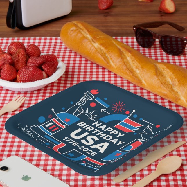 America’s 250th anniversary paper plate (Picnic)