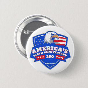America’s 250th Anniversary Patriotic Eagle Badge 2 Inch Round Button