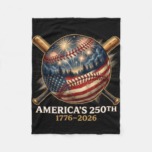 America’s 250th baseball american flag patriotic fleece blanket