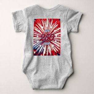 America’s 250th Birthday 1776-2026 RWB Fireworks Baby Bodysuit