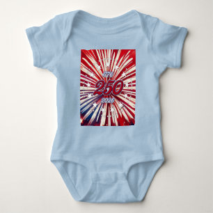 America’s 250th Birthday 1776-2026 RWB Fireworks Baby Bodysuit