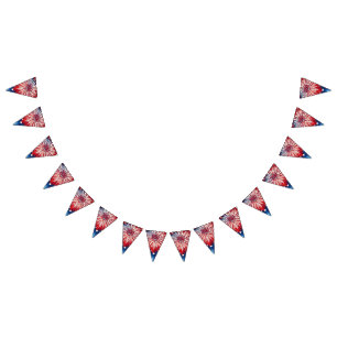 America’s 250th Birthday 1776-2026 RWB Fireworks Bunting Flags