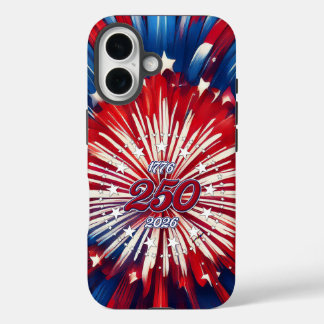 America’s 250th Birthday 1776-2026 RWB Fireworks iPhone 16 Case