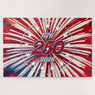 America’s 250th Birthday 1776-2026 RWB Fireworks Jigsaw Puzzle