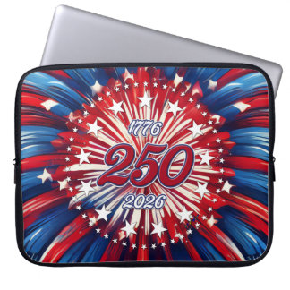 America’s 250th Birthday 1776-2026 RWB Fireworks Laptop Sleeve