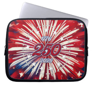 America’s 250th Birthday 1776-2026 RWB Fireworks Laptop Sleeve
