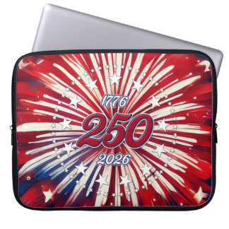 America’s 250th Birthday 1776-2026 RWB Fireworks Laptop Sleeve