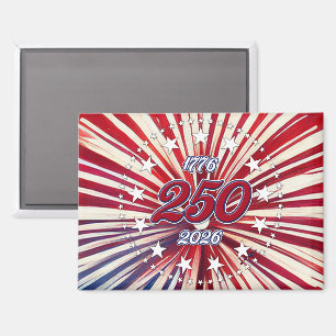America’s 250th Birthday 1776-2026 RWB Fireworks Magnet